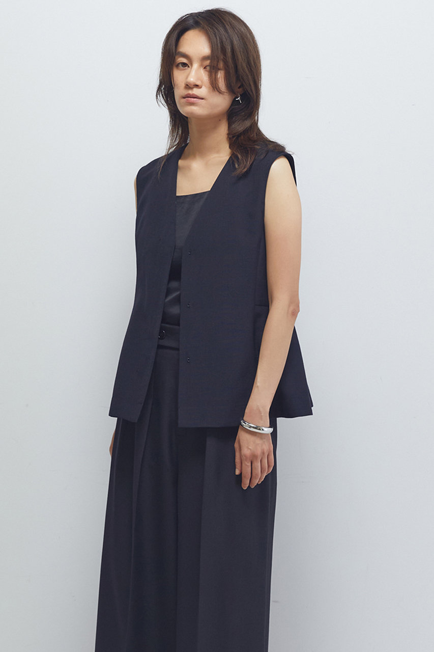 1er Arrondissement ペプラムジレ (ネイビー, 36) プルミエ アロンディスモン ELLE SHOP