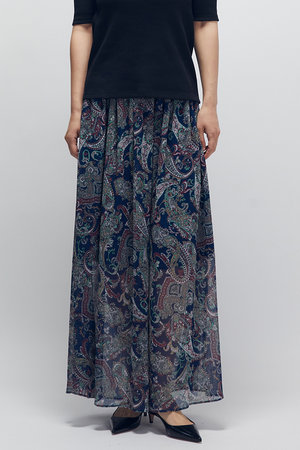 プルミエ アロンディスモン/1er Arrondissementのペイズリープリントキュロットパンツ(110600/110601)