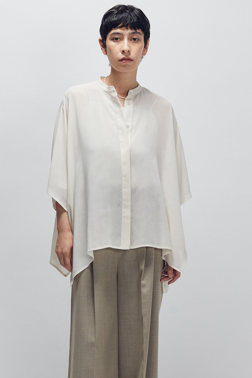 スタンドカラーボイルシャツ