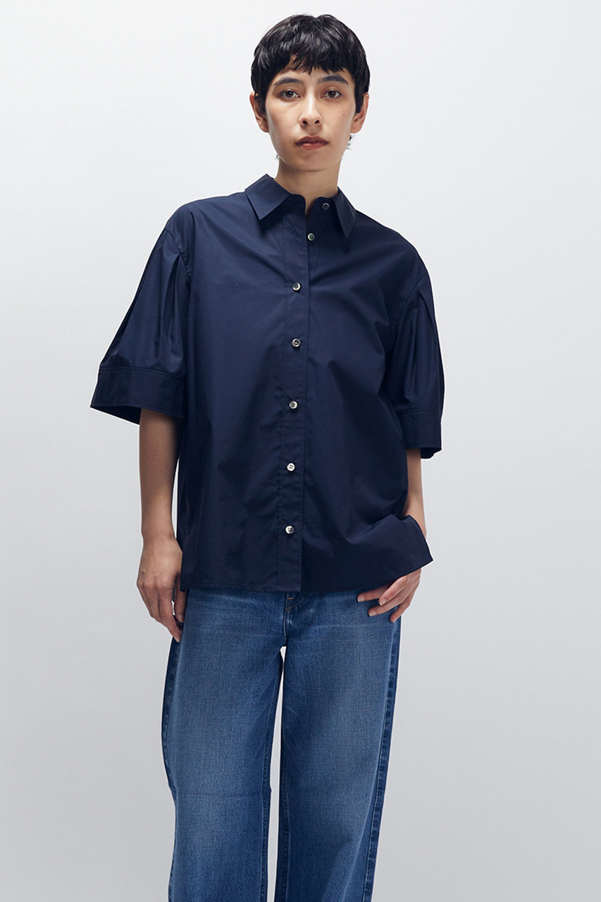 プルミエ アロンディスモン/1er Arrondissementのフォルムスリーブシャツ(ネイビー/B1053AFB031)