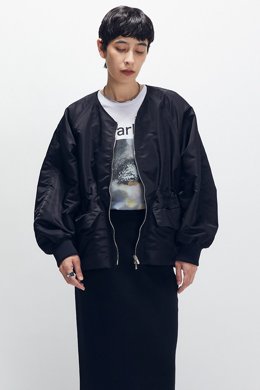 1er Arrondissement ナイロンサテンブルゾン (ブラック, 36) プルミエ アロンディスモン ELLE SHOP 1er Arrondissement ナイロンサテンブルゾン (ブラック, 36) プルミエ アロンディスモン ELLE SHOP