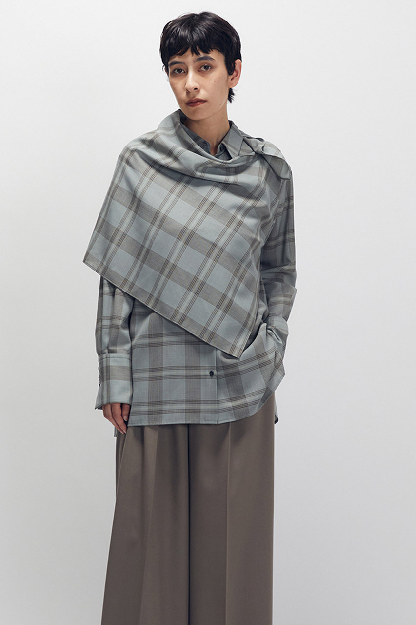 TWチェックスカーフシャツ