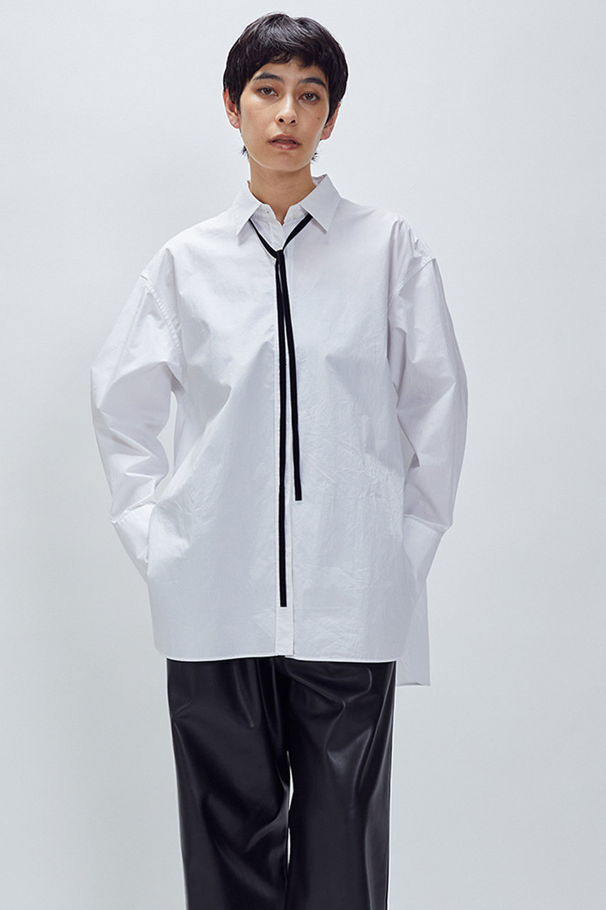 ベロアリボンレギュラーカラーシャツ