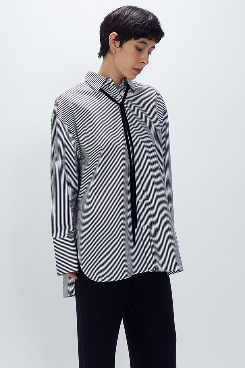 楽天市場】ストライプ 黒 シャツの通販