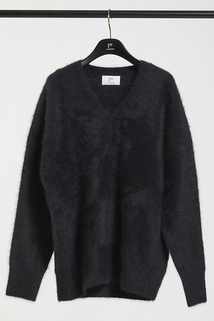 プルミエアロンディスモン　ウール　プルオーバー　黒　ハイゲージ 1er Arrondissement｜プルミエ アロンディスモンのニット通販