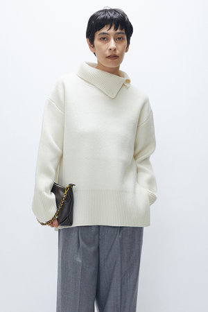 プルミエ アロンディスモン/1er Arrondissementのウールカシミアダブルフェイスボトルネックニット(110300/110301)