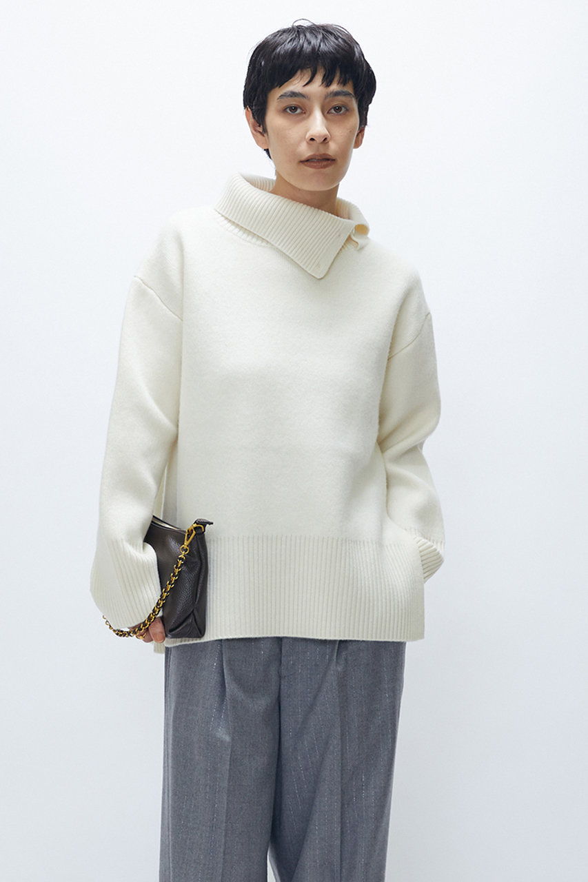 ウールカシミアダブルフェイスボトルネックニット