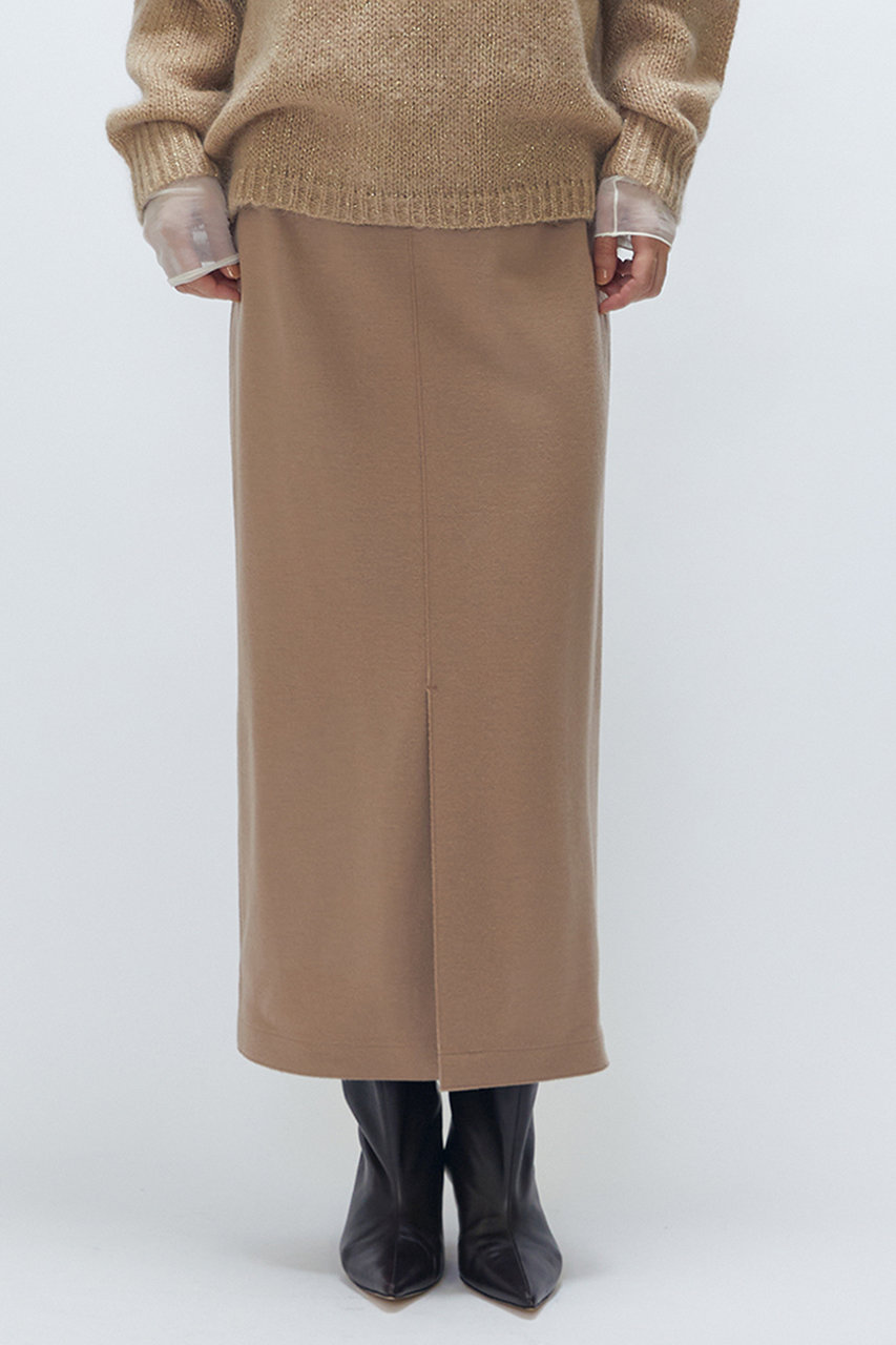 1er Arrondissement ウールスムースタイトスカート (ベージュ, 38) プルミエ アロンディスモン ELLE SHOP