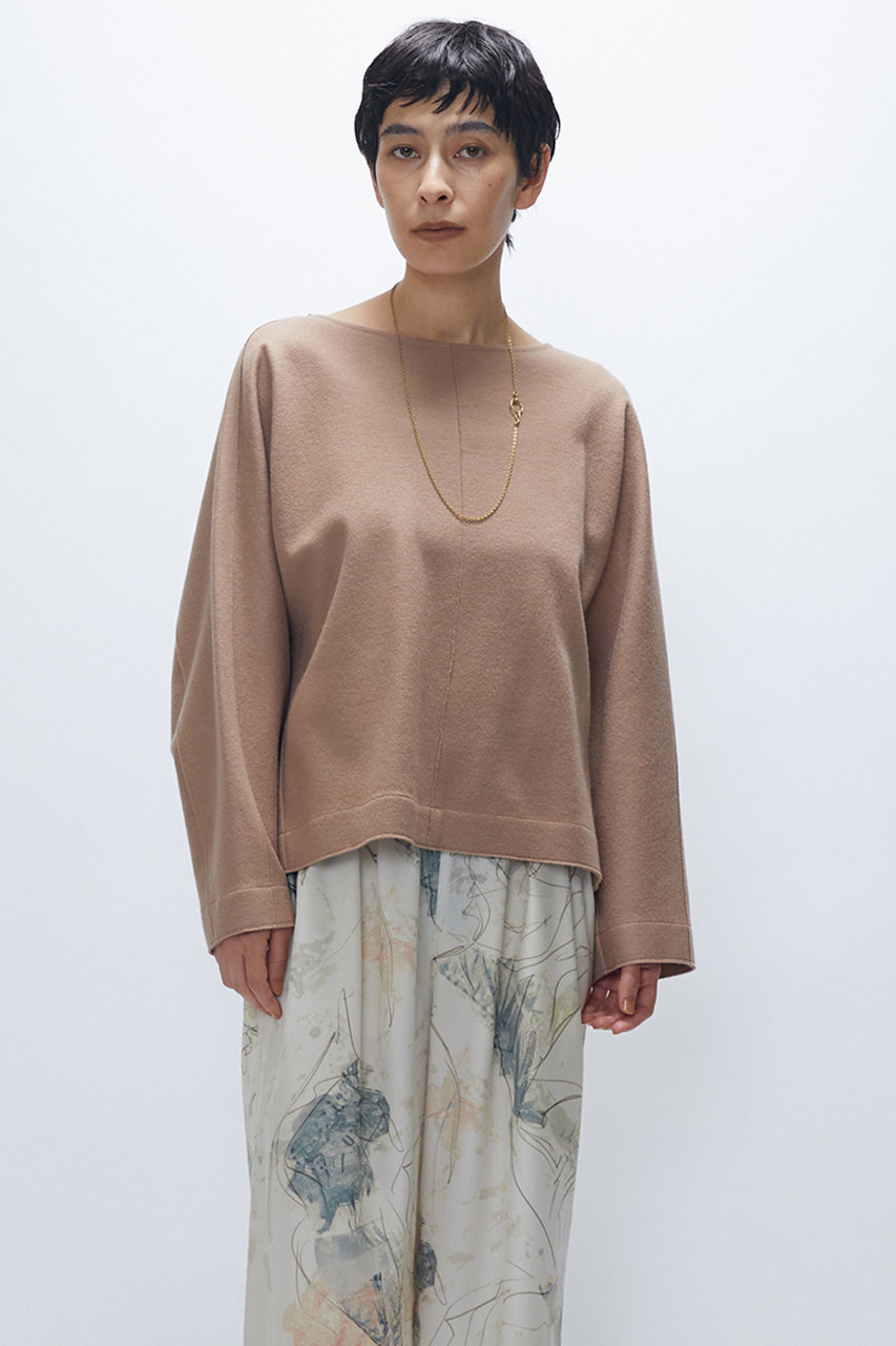 1er Arrondissement ウールスムースドルマントップス (ベージュ, 38) プルミエ アロンディスモン ELLE SHOP