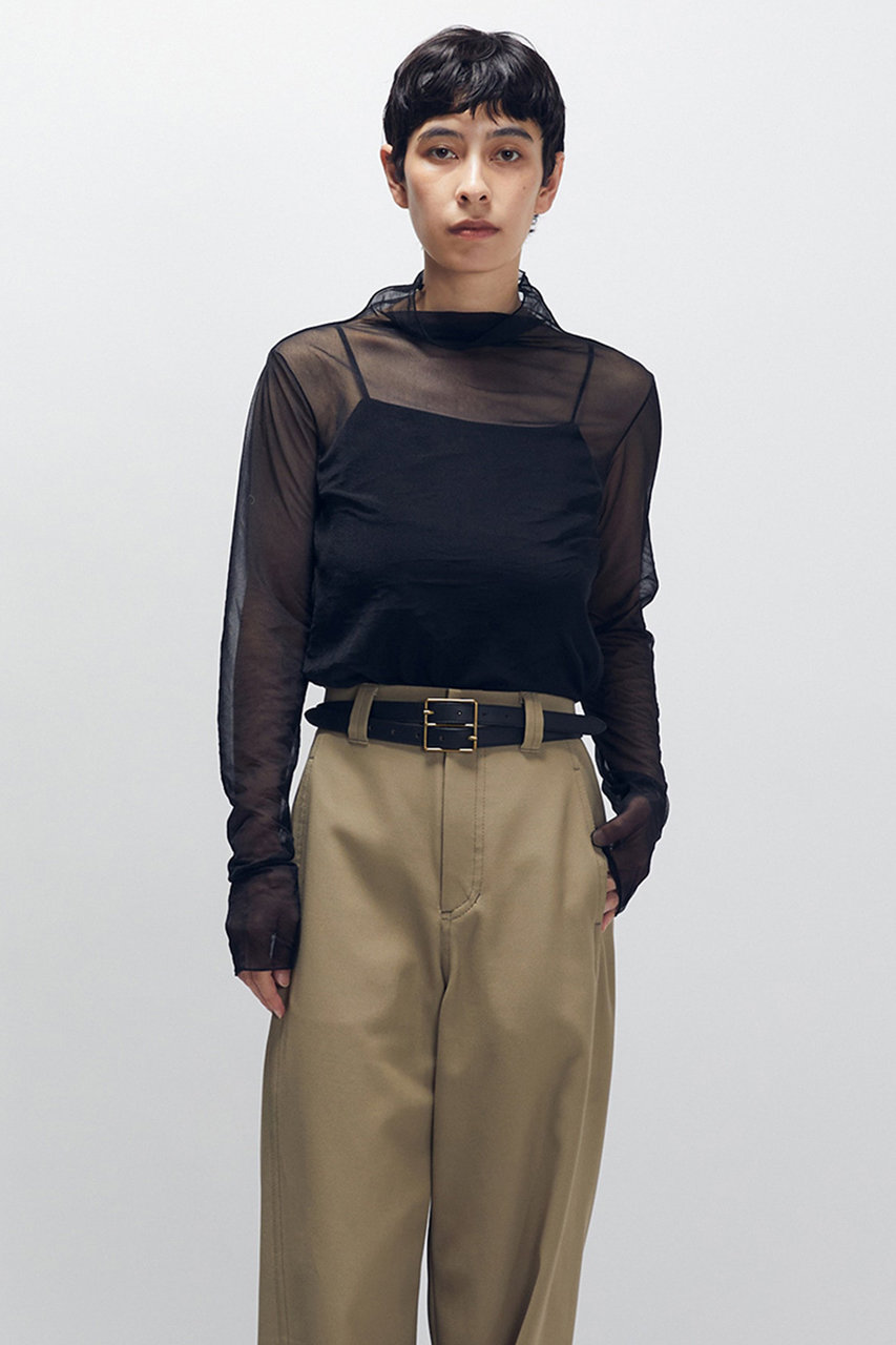 プルミエ アロンディスモン/1er Arrondissementの【予約販売】シアーハイネックカットソー(ブラック/B1061AUB201)