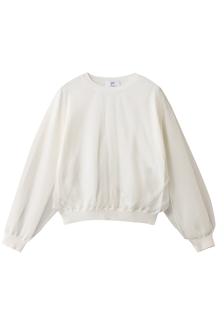 プルミエ アロンディスモン/1er Arrondissementのオーガンザレイヤードニットプルオーバー(オフホワイト/B1061AKW406)