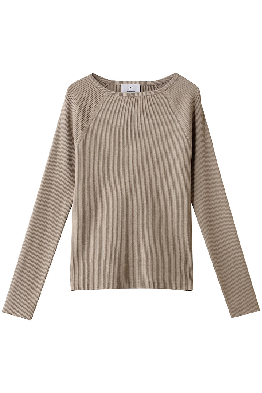 プルミエ アロンディスモン/1er Arrondissementのヴィスコースストレッチリブニットプルオーバー(ベージュ/B1061AKW414)