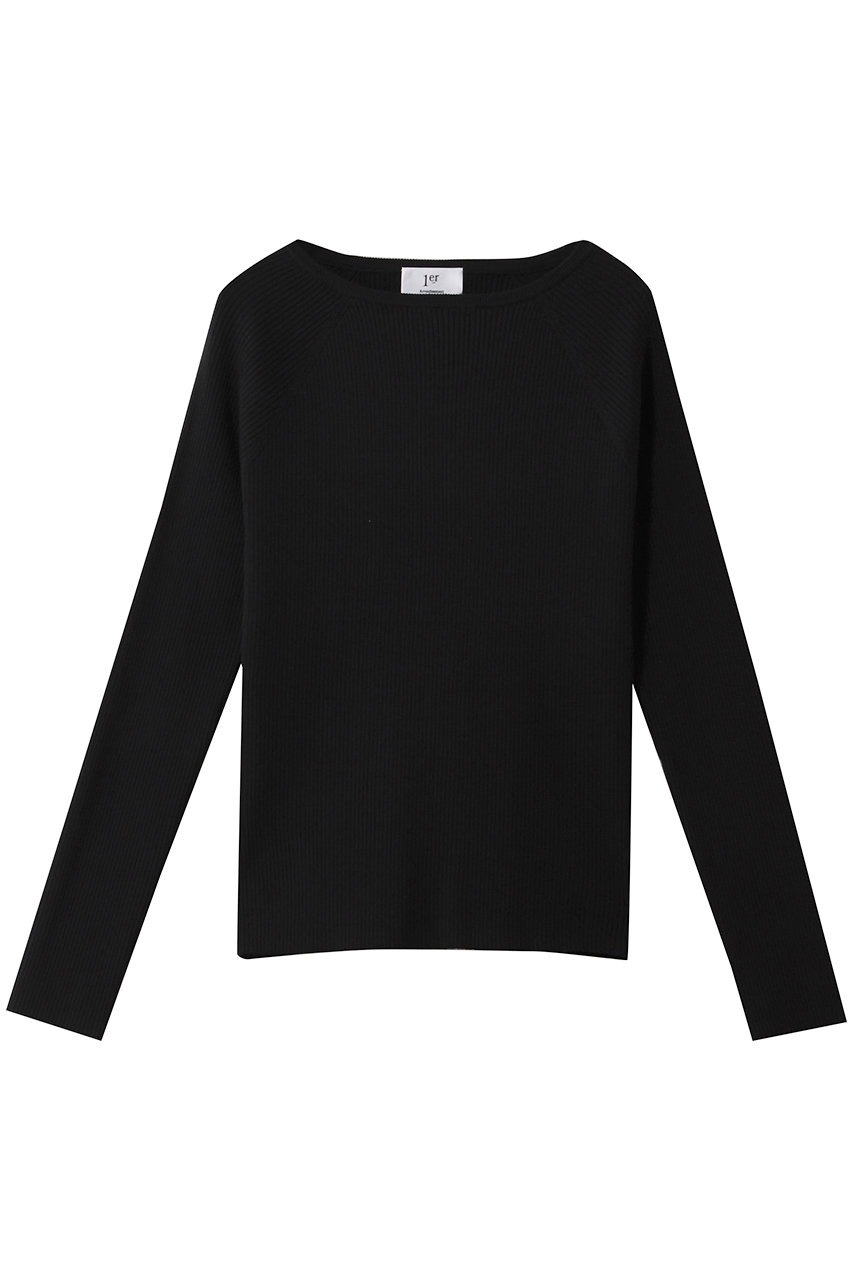 プルミエ アロンディスモン/1er Arrondissementのヴィスコースストレッチリブニットプルオーバー(ブラック/B1061AKW414)