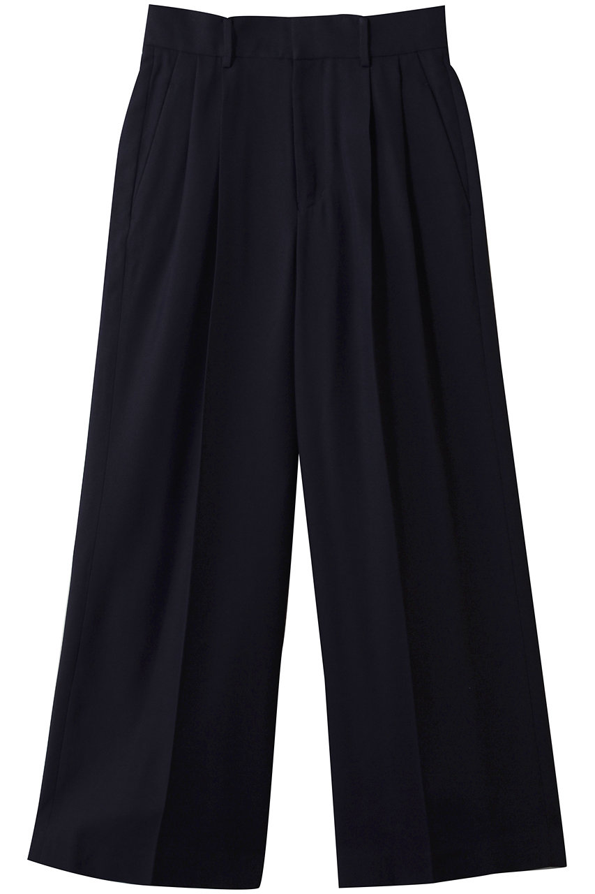 プルミエ アロンディスモン/1er Arrondissementのツイルワイドトラウザー(ネイビー/B1061AFP017)