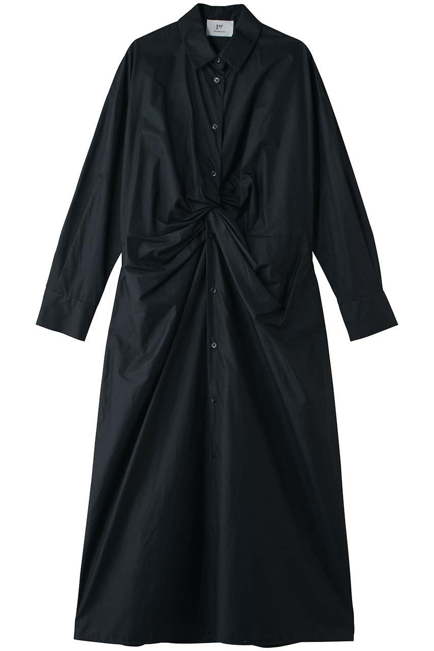 プルミエ アロンディスモン/1er Arrondissementのハイカウントチンツツイストシャツワンピース(ネイビー/B1062AFA012)