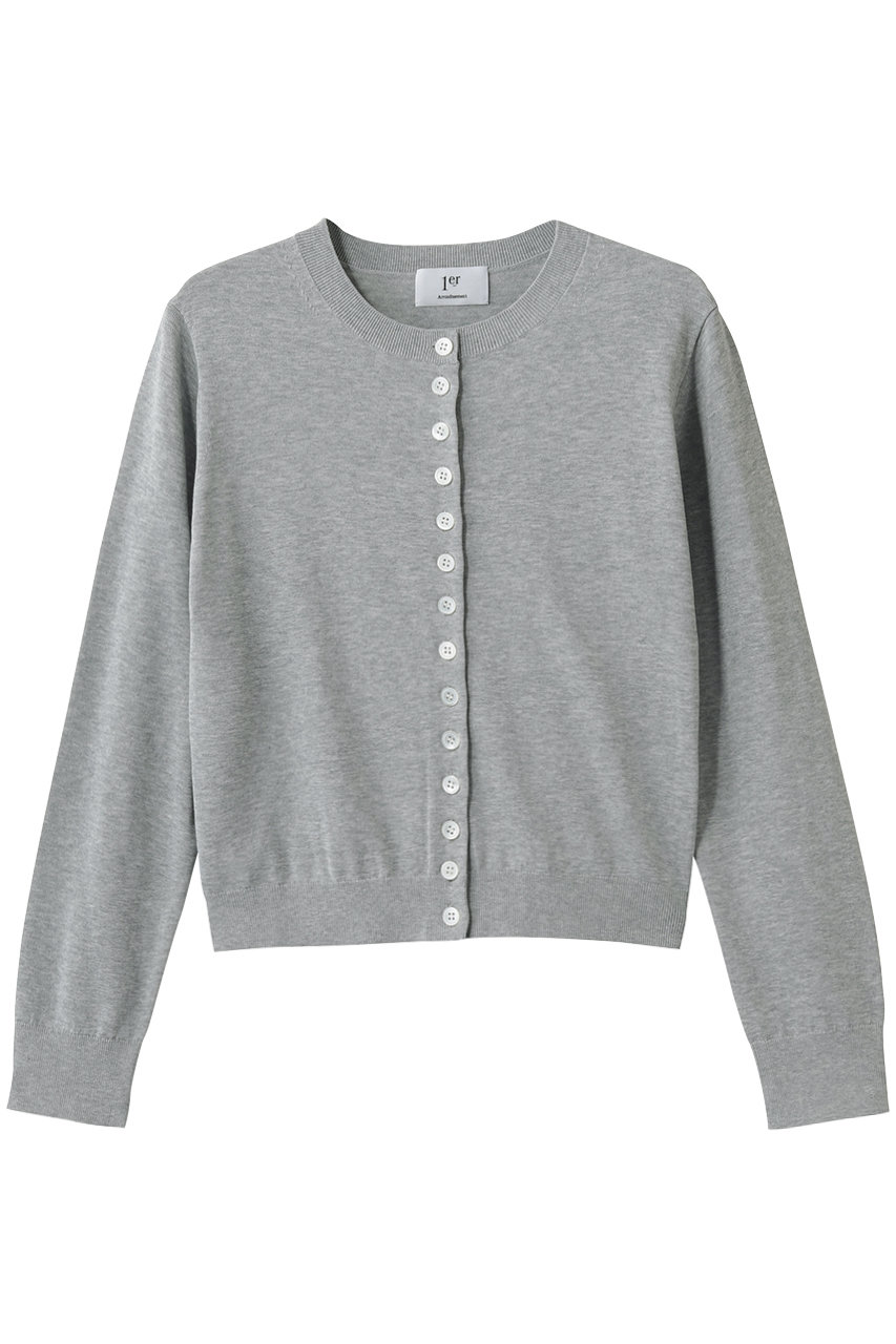 プルミエ アロンディスモン/1er Arrondissementのコンパクトボタンカーディガン(トップグレー/B1062AKD416)