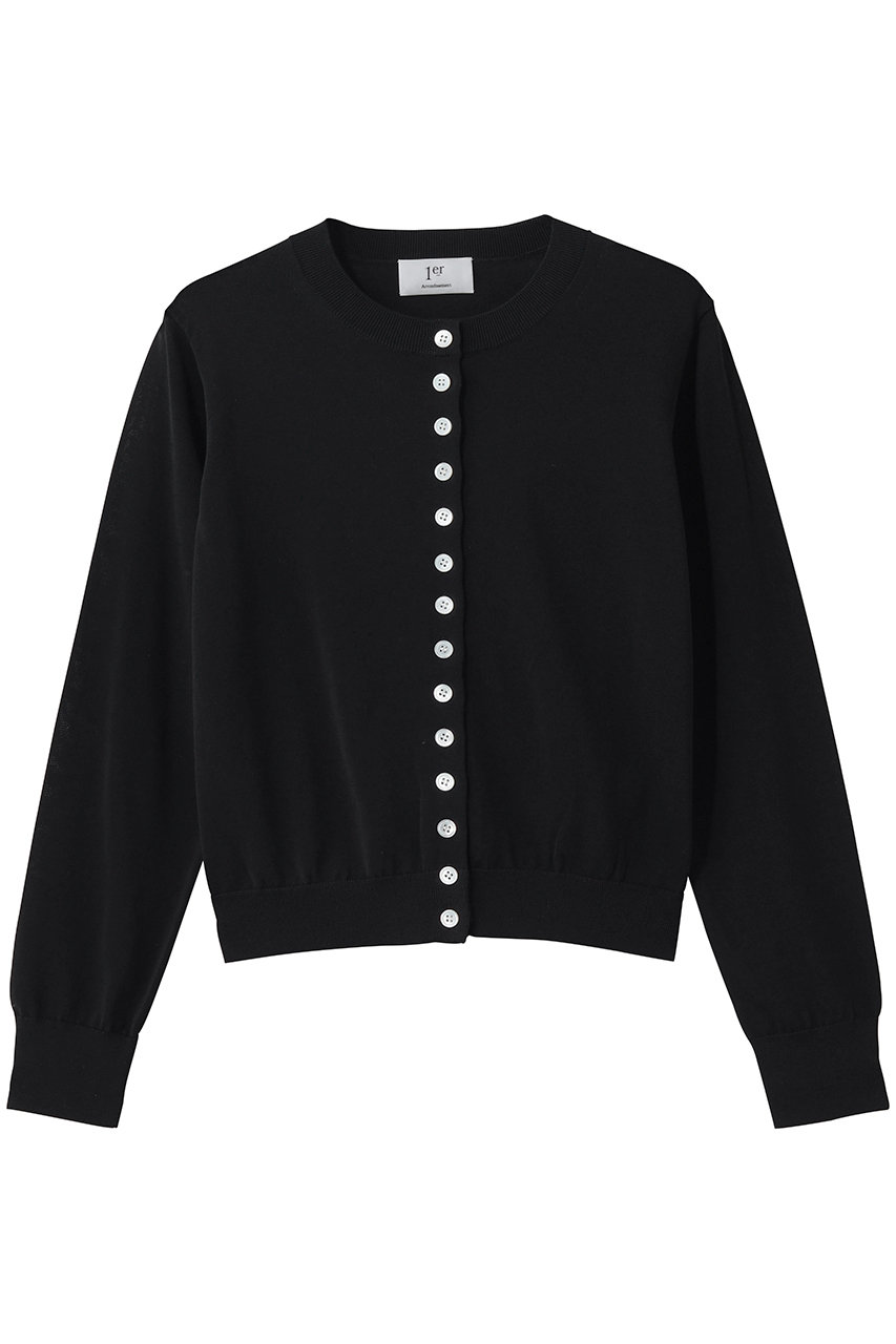プルミエ アロンディスモン/1er Arrondissementのコンパクトボタンカーディガン(ブラック/B1062AKD416)