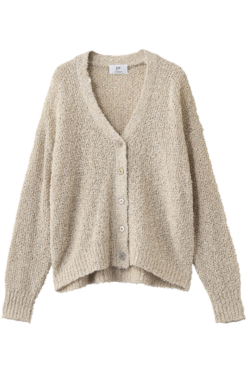 プルミエ アロンディスモン/1er Arrondissementのファンシーヤーンカーディガン(ベージュ/B1062AKD432)
