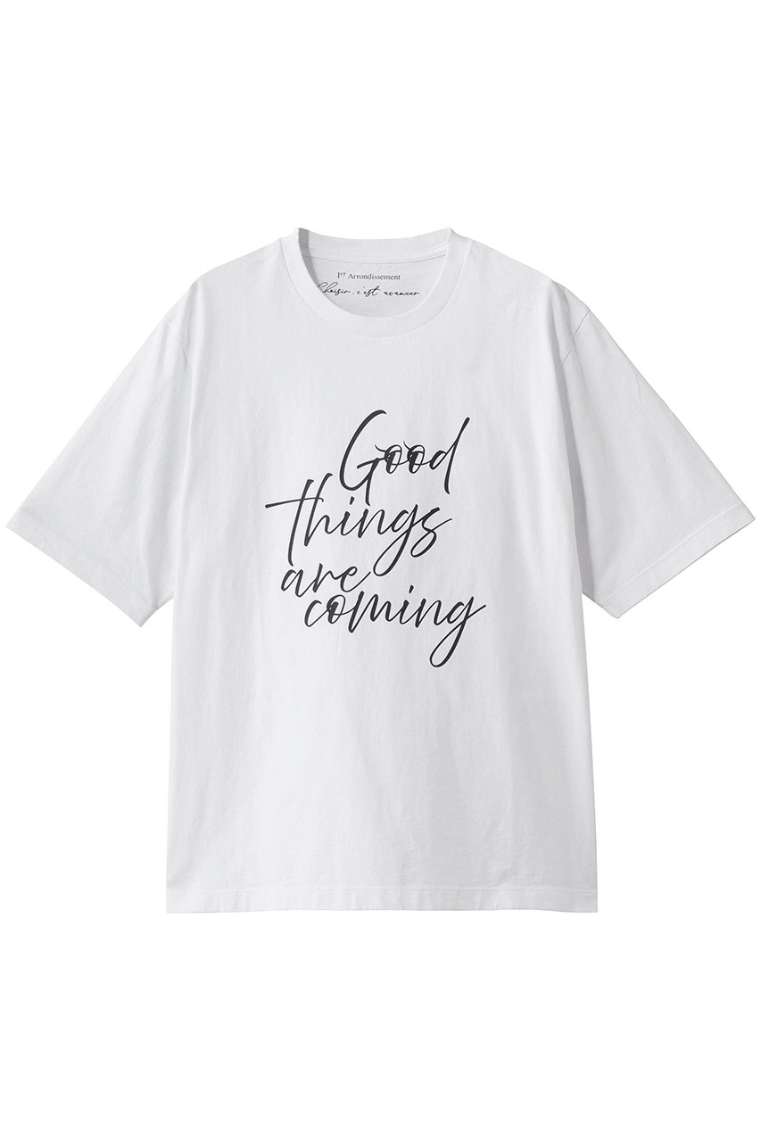 プルミエ アロンディスモン/1er ArrondissementのUSコットンロゴプリントＴシャツ(ホワイト/B1062AUB204)