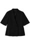 リネンビスコースジャケット(半袖) プルミエ アロンディスモン/1er Arrondissement ブラック