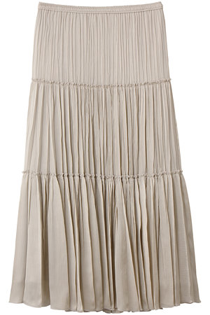 プルミエ アロンディスモン/1er Arrondissementの楊柳サテンティアードプリーツスカート(110700/110703)