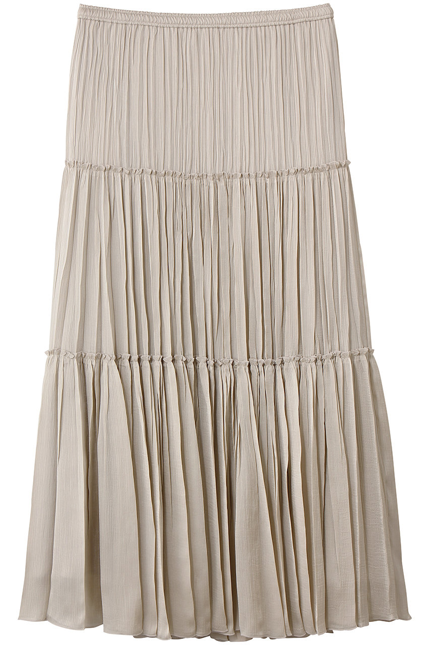 プルミエ アロンディスモン/1er Arrondissementの楊柳サテンティアードプリーツスカート(ベージュ/B1062AFS021)