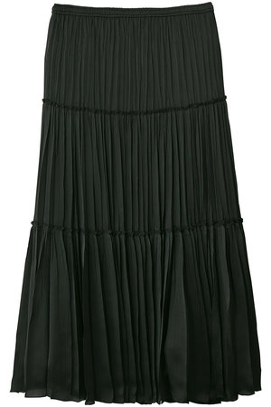 プルミエ アロンディスモン/1er Arrondissementの楊柳サテンティアードプリーツスカート(110700/110703)