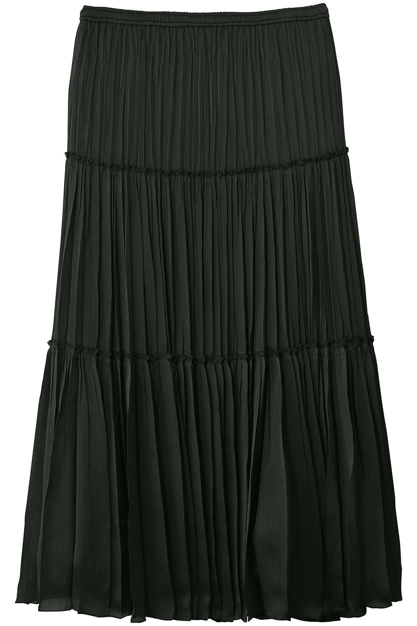 プルミエ アロンディスモン/1er Arrondissementの楊柳サテンティアードプリーツスカート(グリーン/B1062AFS021)