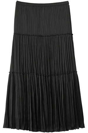 プルミエ アロンディスモン/1er Arrondissementの楊柳サテンティアードプリーツスカート(110700/110703)