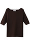 ボートネックハーフスリーブニット プルミエ アロンディスモン/1er Arrondissement ブラウン