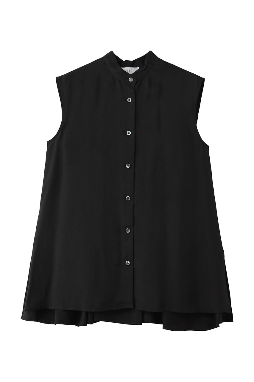 プルミエ アロンディスモン/1er Arrondissementのキュプラフィブリルノースリーブシャツ(ブラック/B1062AFB060)