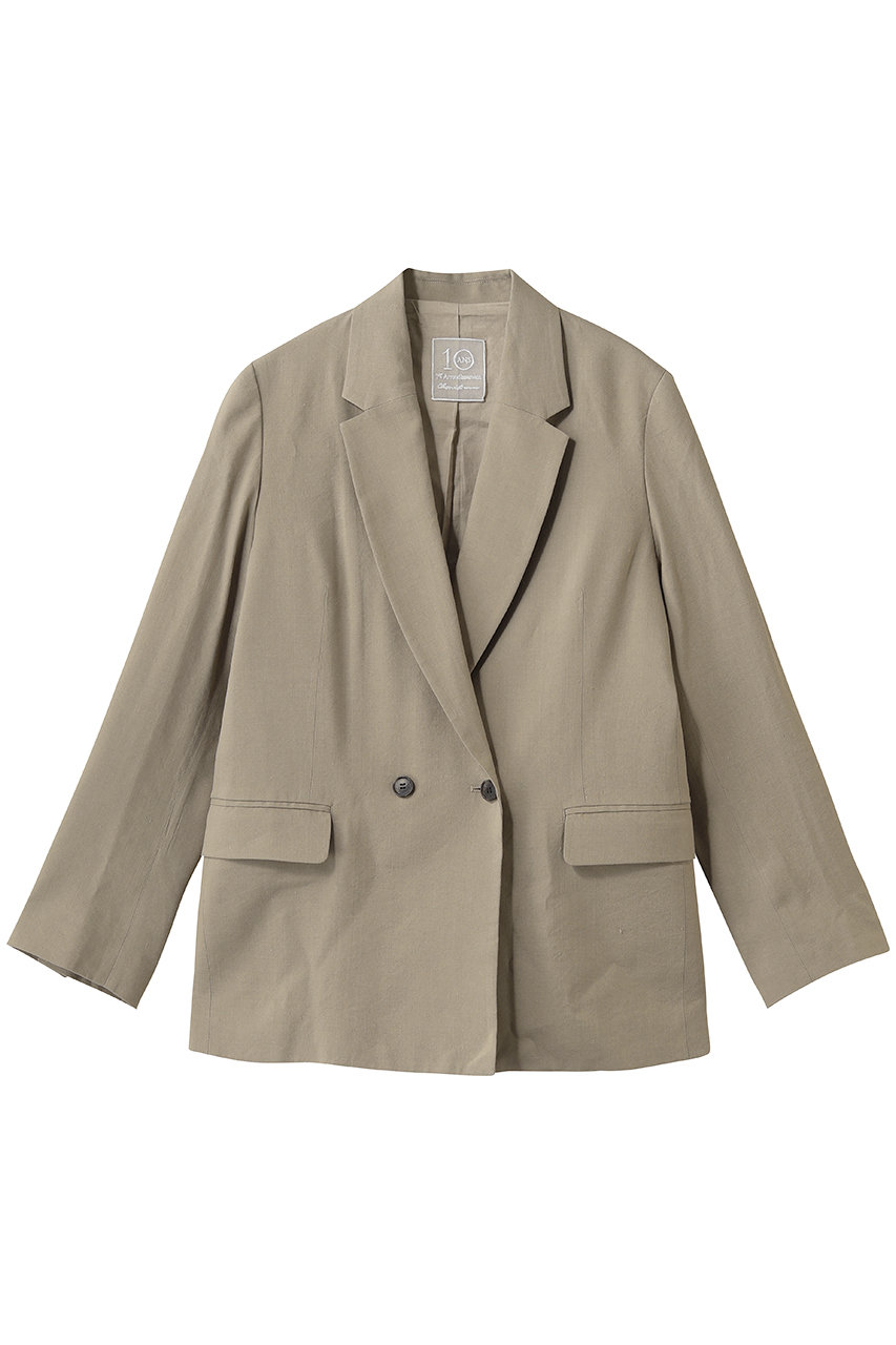 プルミエ アロンディスモン/1er Arrondissementのリネンビスコースジャケット(キャメル/B1062AFJ026)