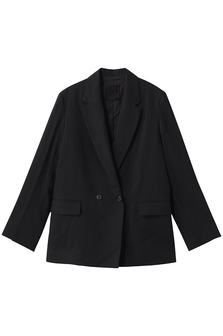 プルミエ アロンディスモン/1er Arrondissementのリネンビスコースジャケット(ブラック/B1062AFJ026)