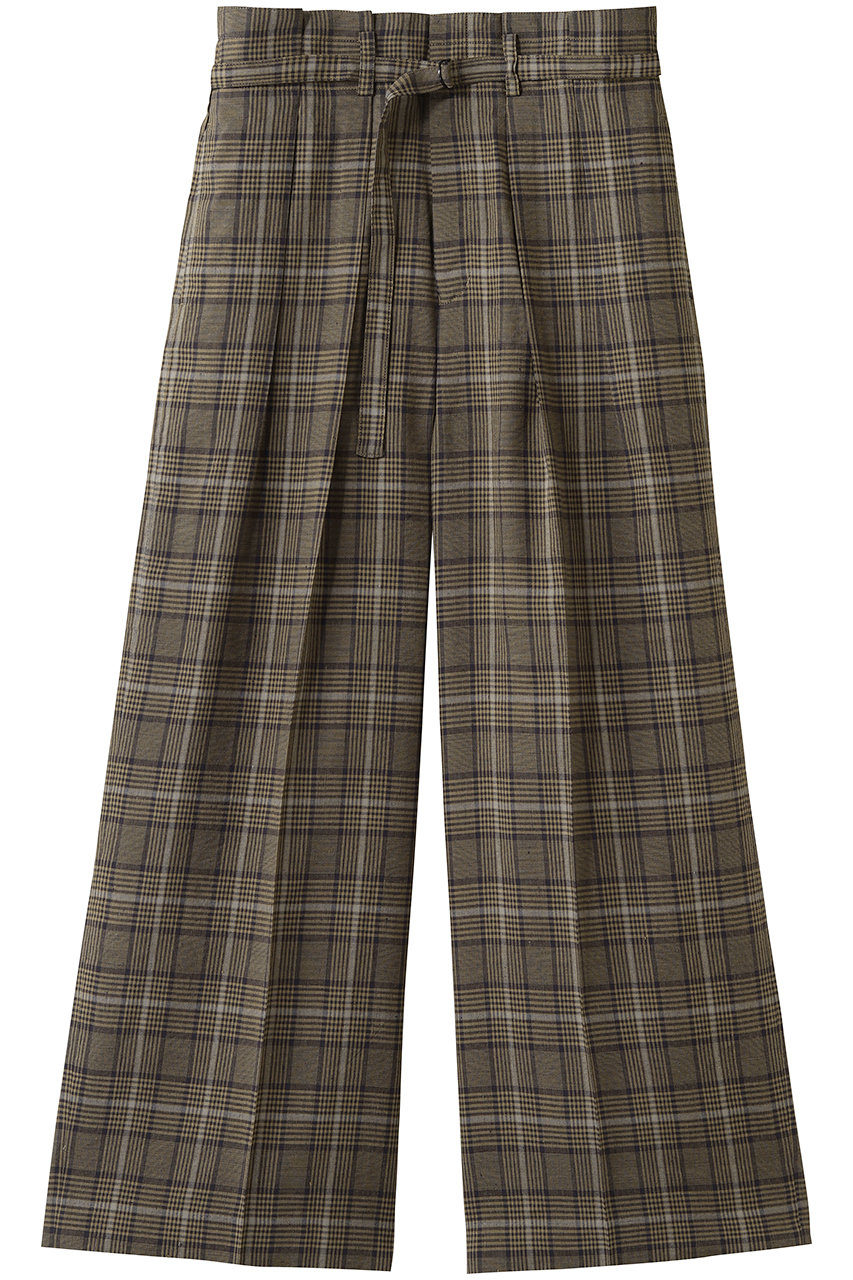 プルミエ アロンディスモン/1er Arrondissementのリネンビスコーストラウザー(チェック/B1062AFP034)