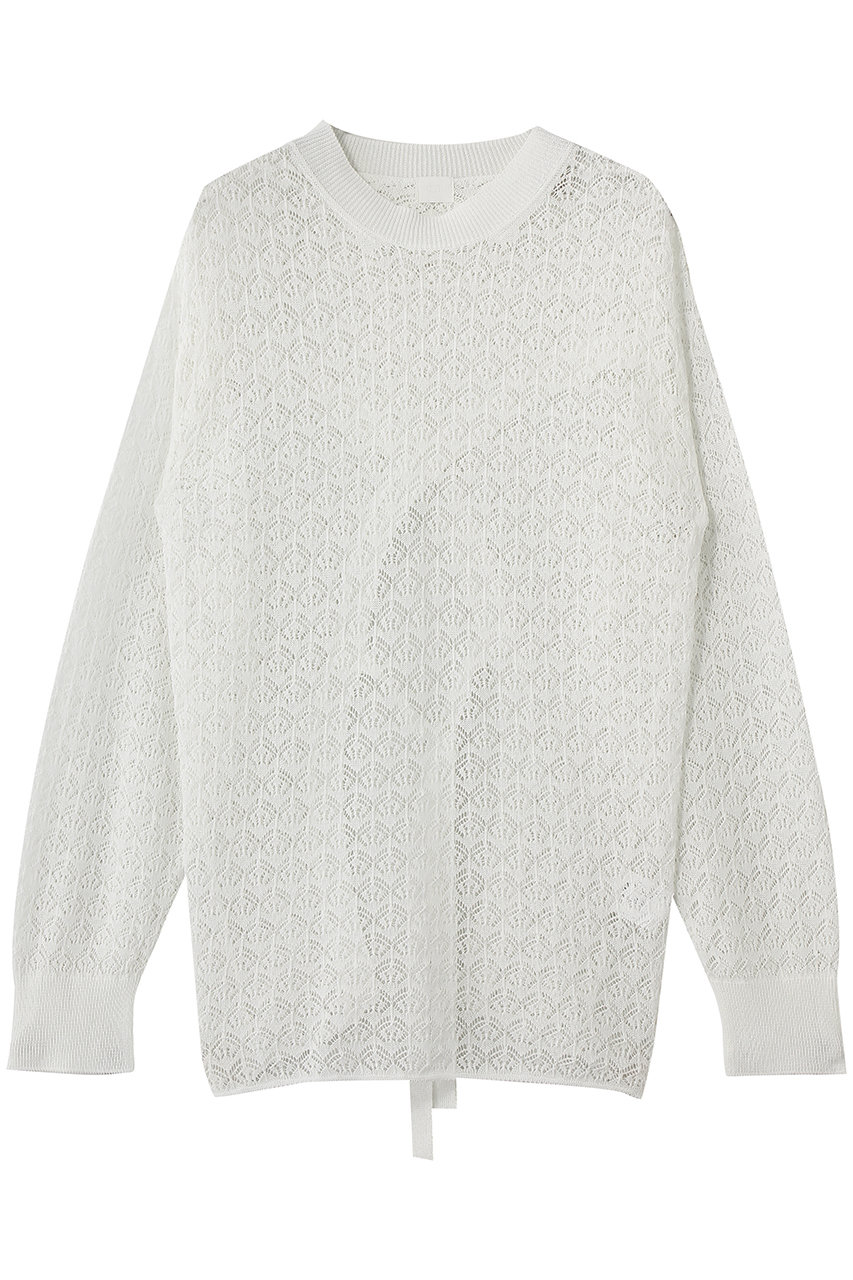 プルミエ アロンディスモン/1er Arrondissementの【NEPLA】リーフ編みバックレイヤードプルオーバー(ホワイト/B1061BKW387)