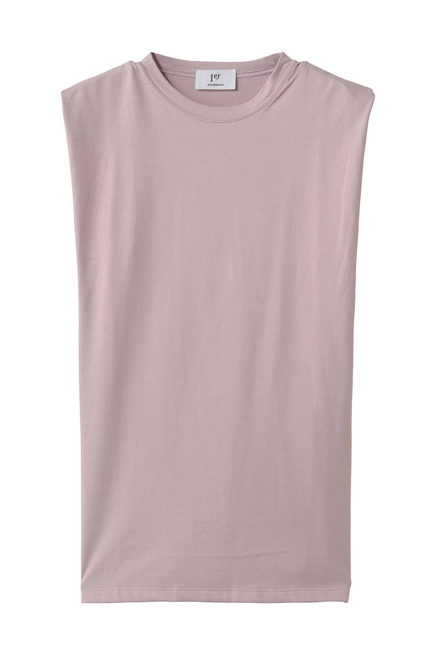 プルミエ アロンディスモン/1er ArrondissementのショルダータックノースリーブTシャツ(ピンク/B1062AUB203)