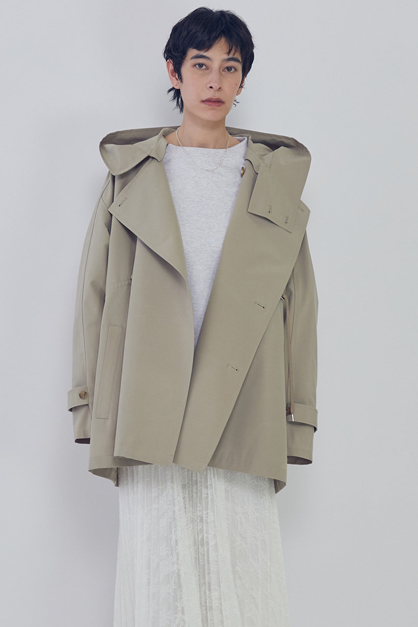 プルミエ アロンディスモン/1er Arrondissementの【予約販売】【VACHEMENT×1er Arrondissement】リサイクルシェルタフタショートトレンチコート(ベージュ/B1061AFC024)