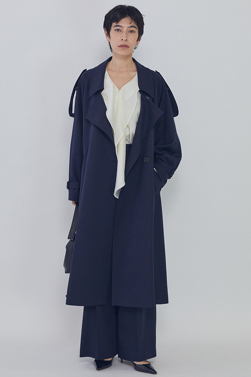 プルミエ アロンディスモン/1er Arrondissementの【予約販売】ウールギャバジントレンチコート(ネイビー/B1061AFC008)