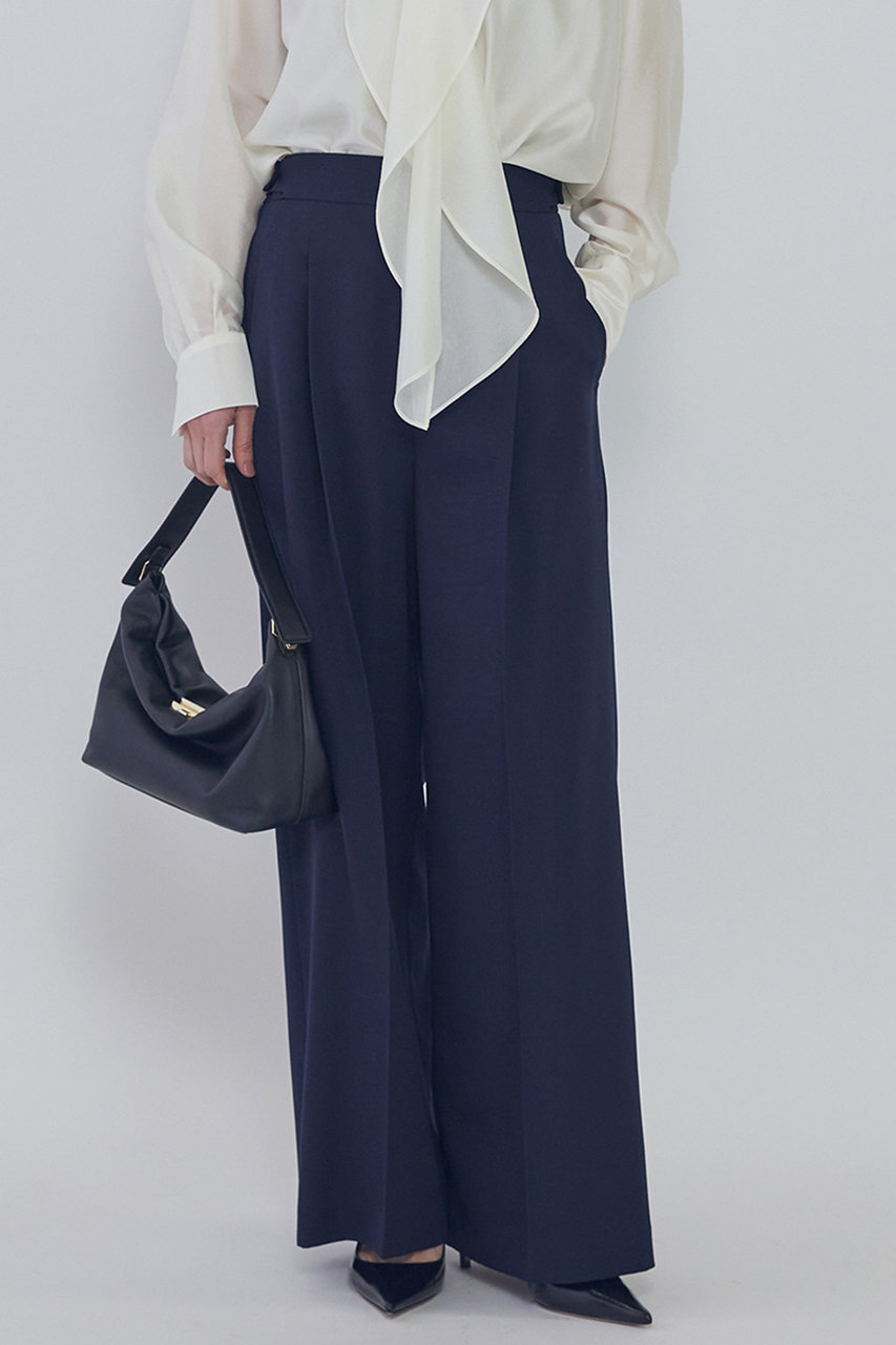 プルミエ アロンディスモン/1er Arrondissementのウールギャバジントラウザー(ネイビー/B1061AFP013)