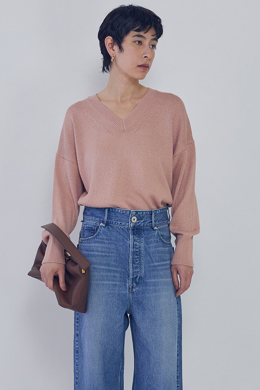 プルミエ アロンディスモン/1er Arrondissementの【予約販売】ブライトニットVネックプルオーバー(ピンク/B1061AKW409)