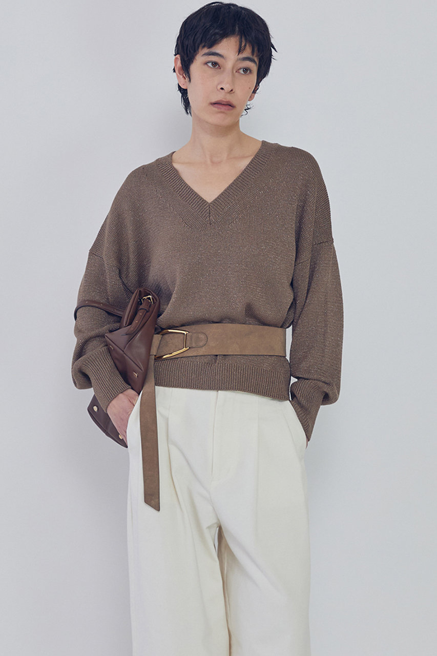 ブライトニットVネックプルオーバー