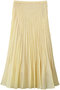 ワッシャーサテンランダムプリーツスカート プルミエ アロンディスモン/1er Arrondissement イエロー