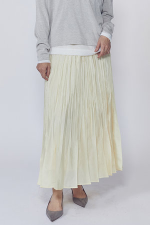 プルミエ アロンディスモン/1er Arrondissementの【予約販売】ワッシャーサテンランダムプリーツスカート(110700/110703)