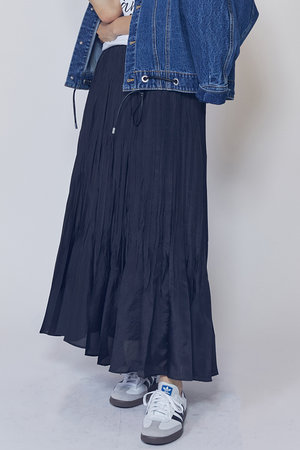 プルミエ アロンディスモン/1er Arrondissementの【予約販売】ワッシャーサテンランダムプリーツスカート(110700/110703)