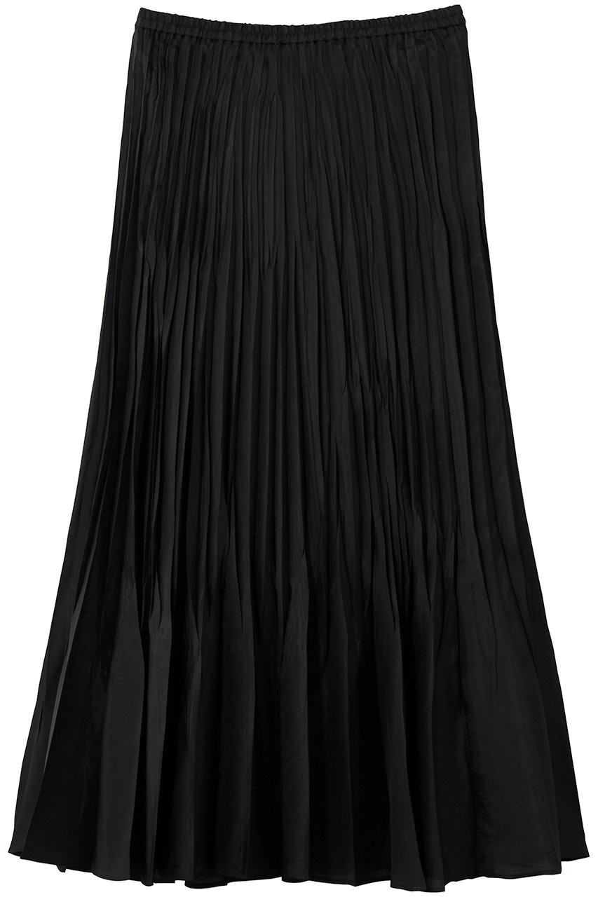 プルミエ アロンディスモン/1er Arrondissementのワッシャーサテンランダムプリーツスカート(ブラック/B1062AFS003)
