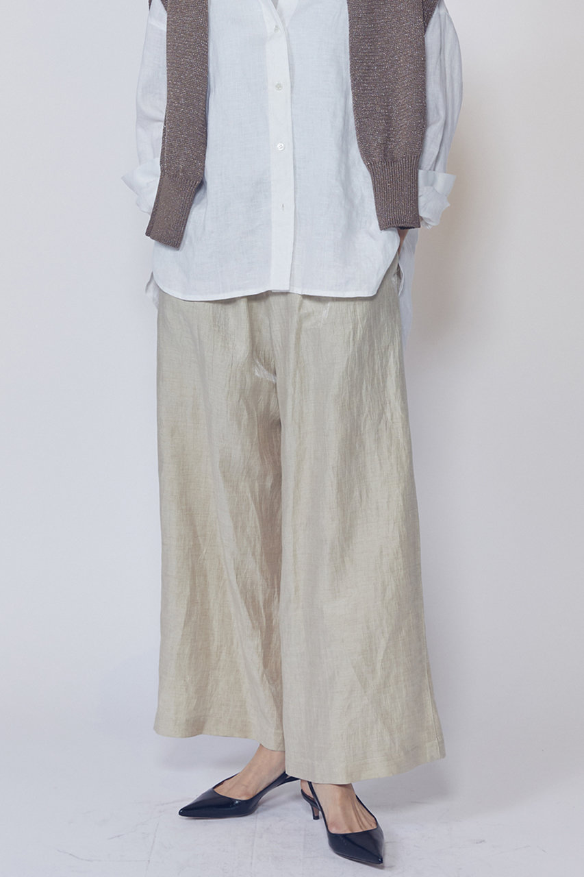 プルミエ アロンディスモン/1er Arrondissementの【予約販売】リネングロスワッシャーイージーパンツ(ゴールド/B1062AFP006)