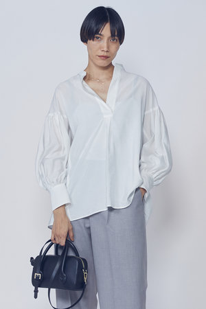 プルミエ アロンディスモン/1er Arrondissementの【予約販売】モダールナイロンシルクスキッパーブラウス(110400/110403)