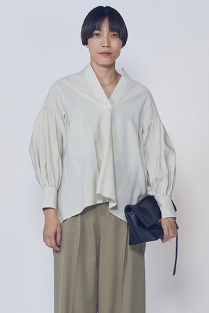 プルミエ アロンディスモン/1er Arrondissementの【予約販売】モダールナイロンシルクスキッパーブラウス(110400/110403)