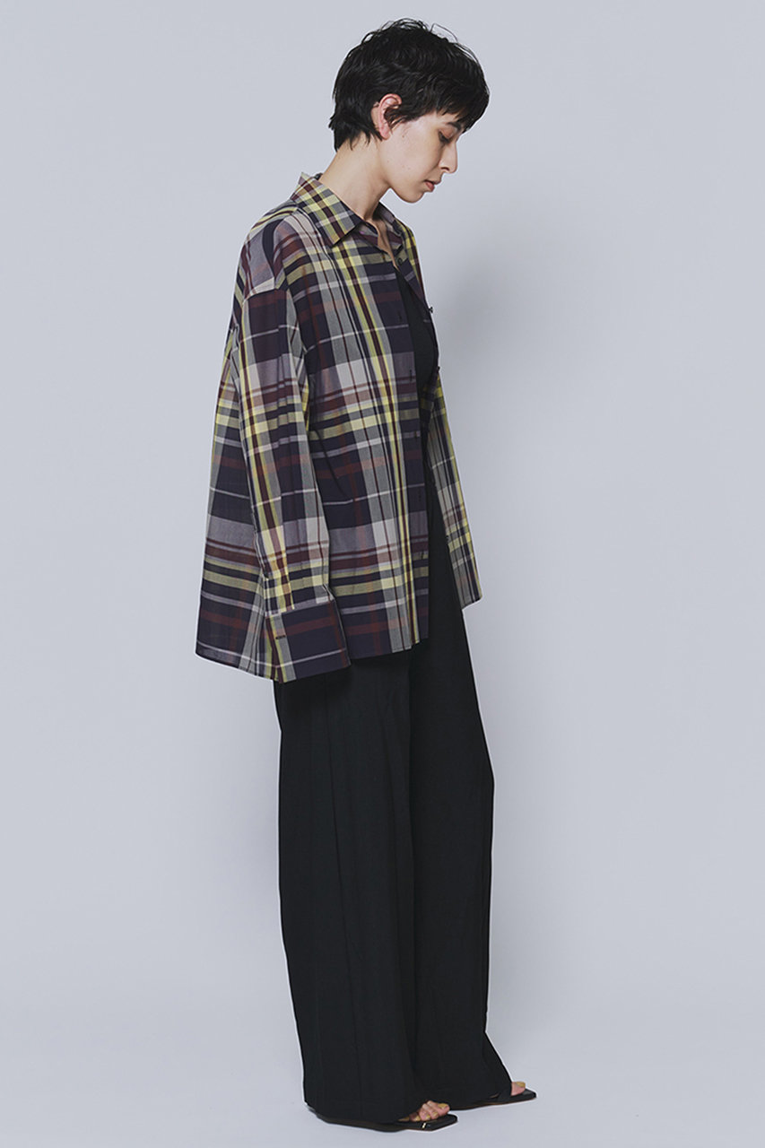 極美品☆定価約3,1万 プルミエ アロンディスモン シワ加工 チェックシャツ・F 1er Arrondissement(プルミエ アロンディスモン)｜シアーチェック
