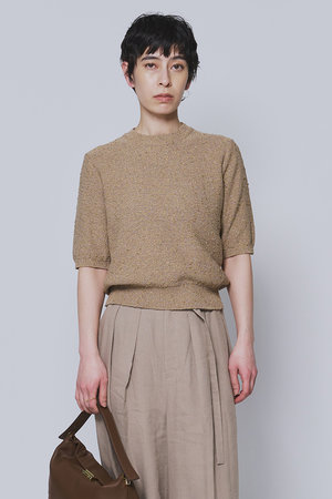 プルミエ アロンディスモン/1er Arrondissementのラメノットコットンハーフスリーブニット(110300/110301)